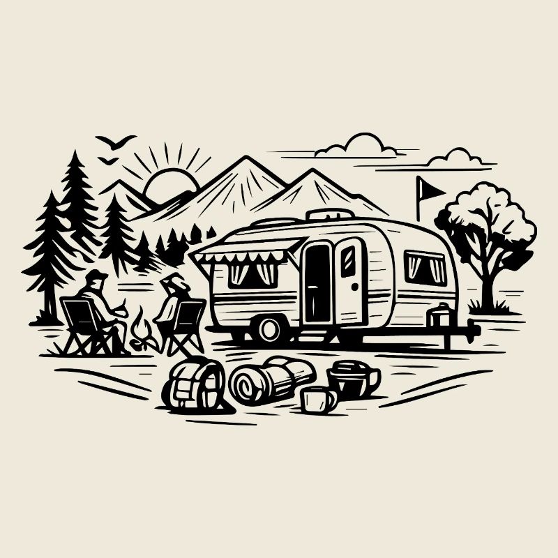 Camping Anhänger Landschaft 