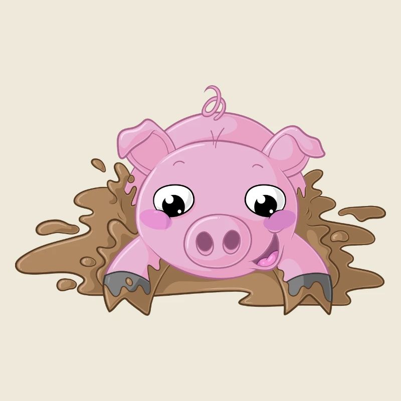 Éclaboussures, dessin animé, cochon