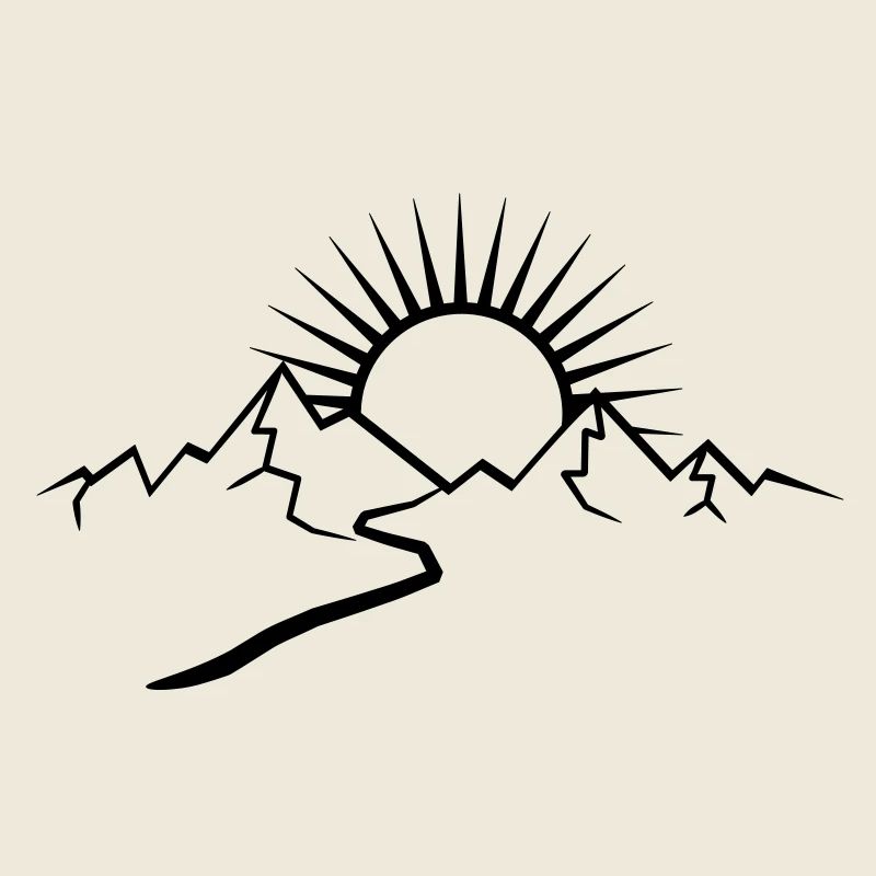 Berge Mit Wanderweg Und Sonne