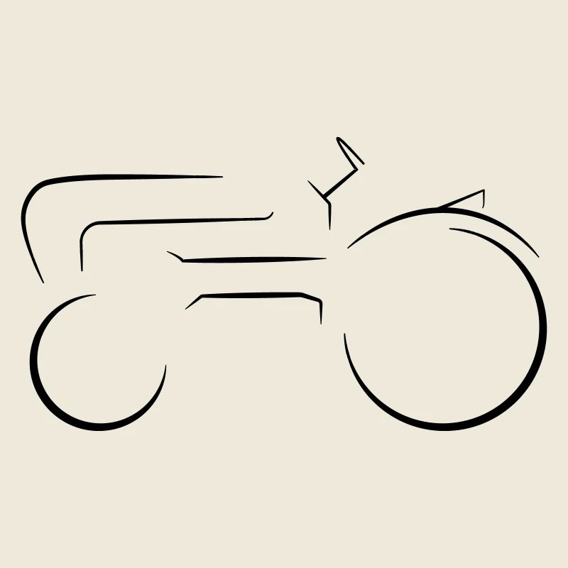 Deutscher Traktor Oldtimer Strichzeichnung 