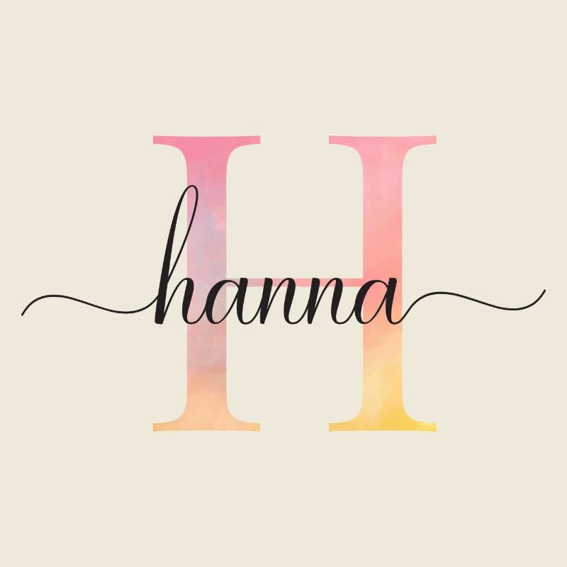 H | Monogramme | Nom | Hanna |Aquarelle