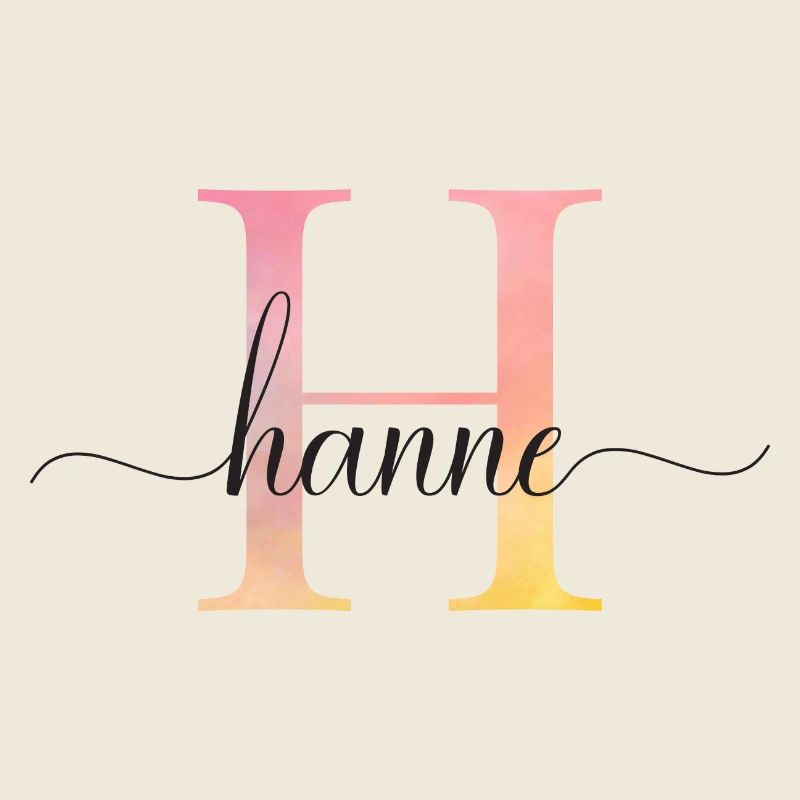 H | Monogram | Name | Hanne |Watercolor
