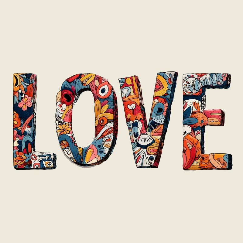 Conception créative de graffitis LOVE