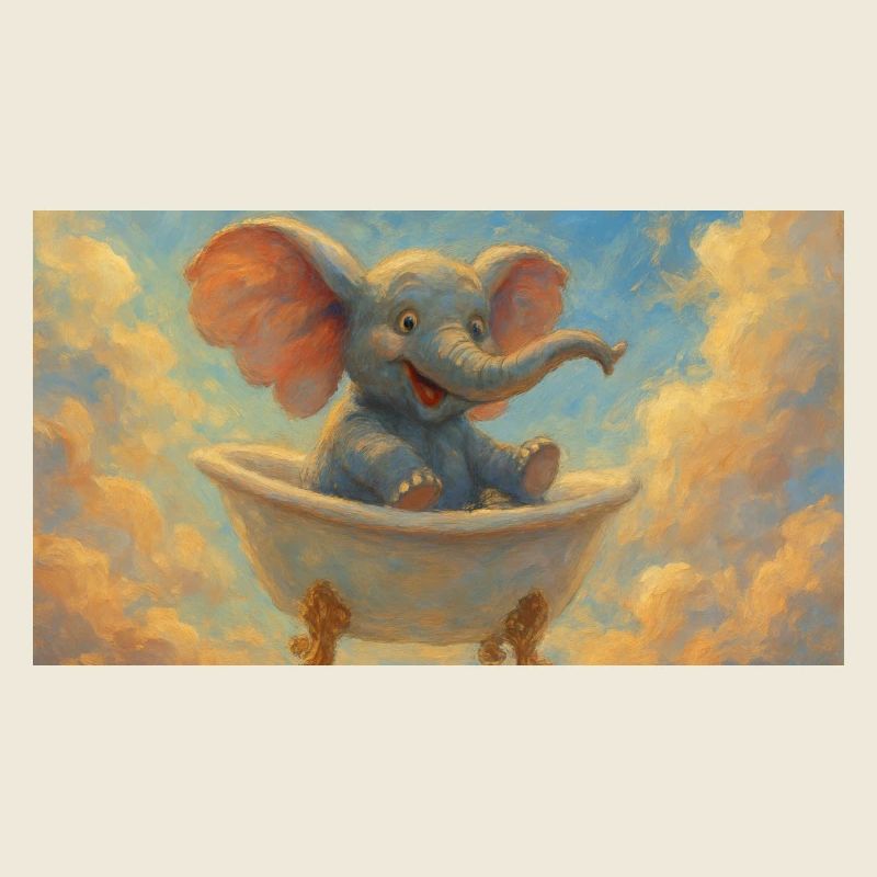 Bain d’éléphant dans le ciel