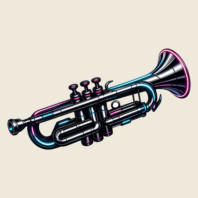Conception moderne du musicien de trompette au néon