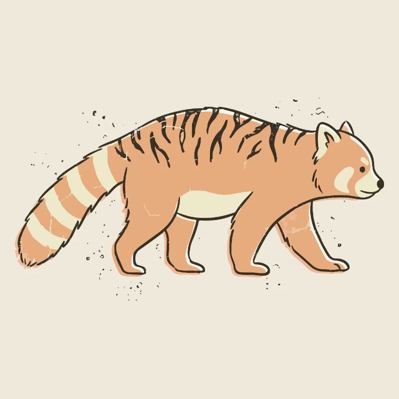 Panda Roux à Rayures Tigre