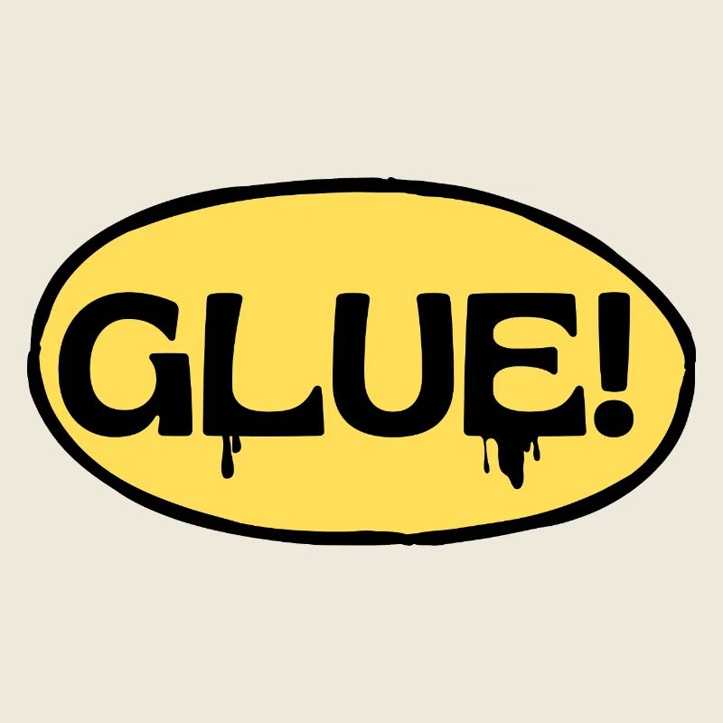 Glue! Yellow adhesive logo