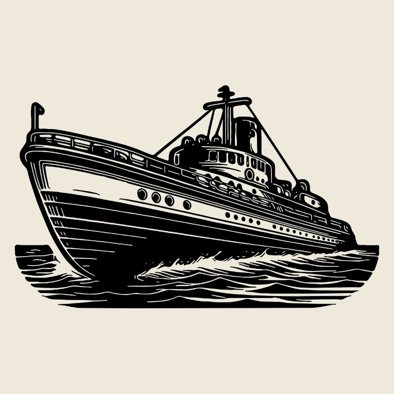 Sleek Ocean-going Ship Cutter Tugboat