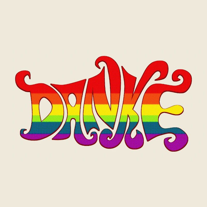 Thank you rainbow diversity sixties colorful gratitude