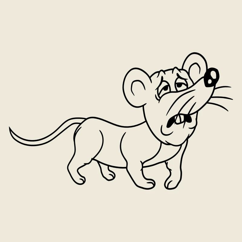 Mouse exhausted sad desperately tired suffering sweet