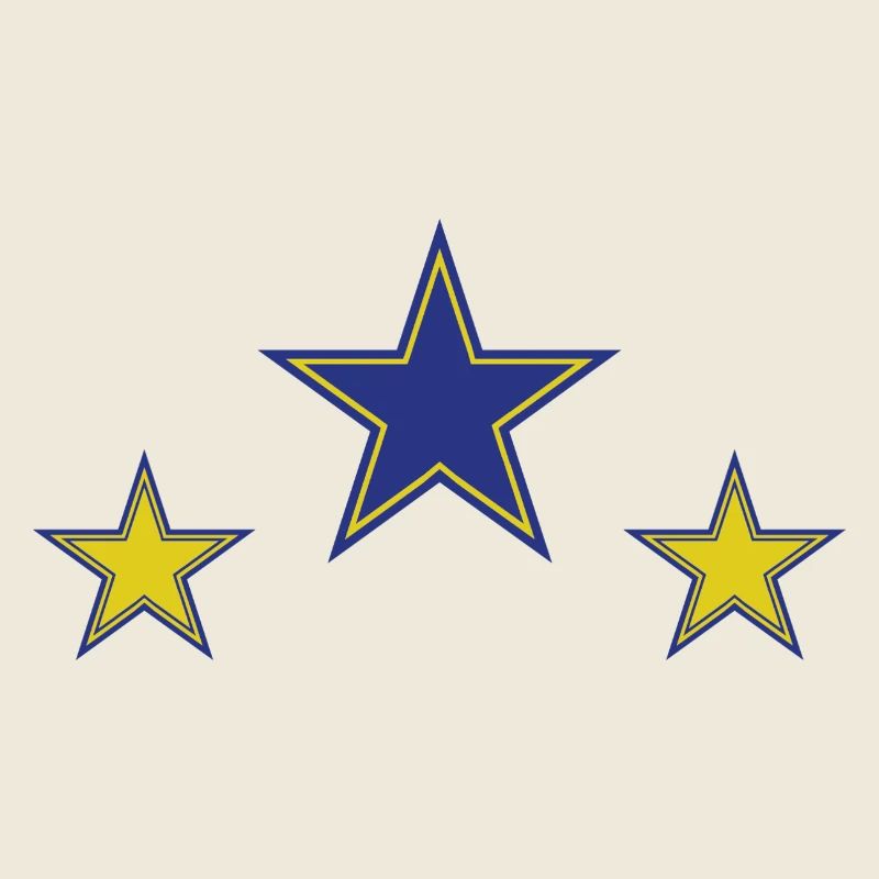 Abstract Star Patterns in Yellow and Blue