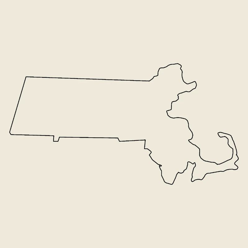Massachusetts outline map