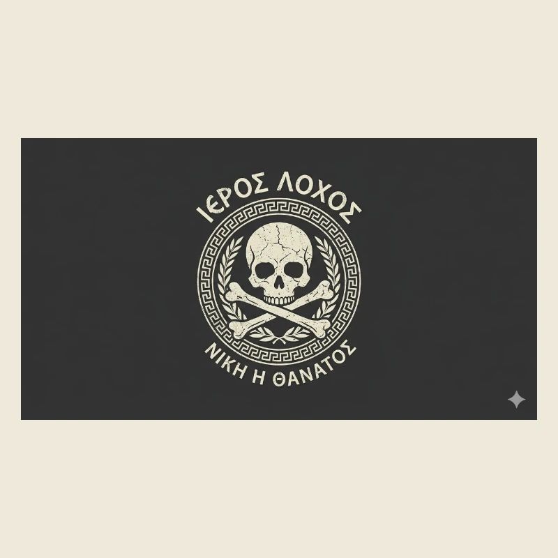 Skull in Laurel Circle Pattern
