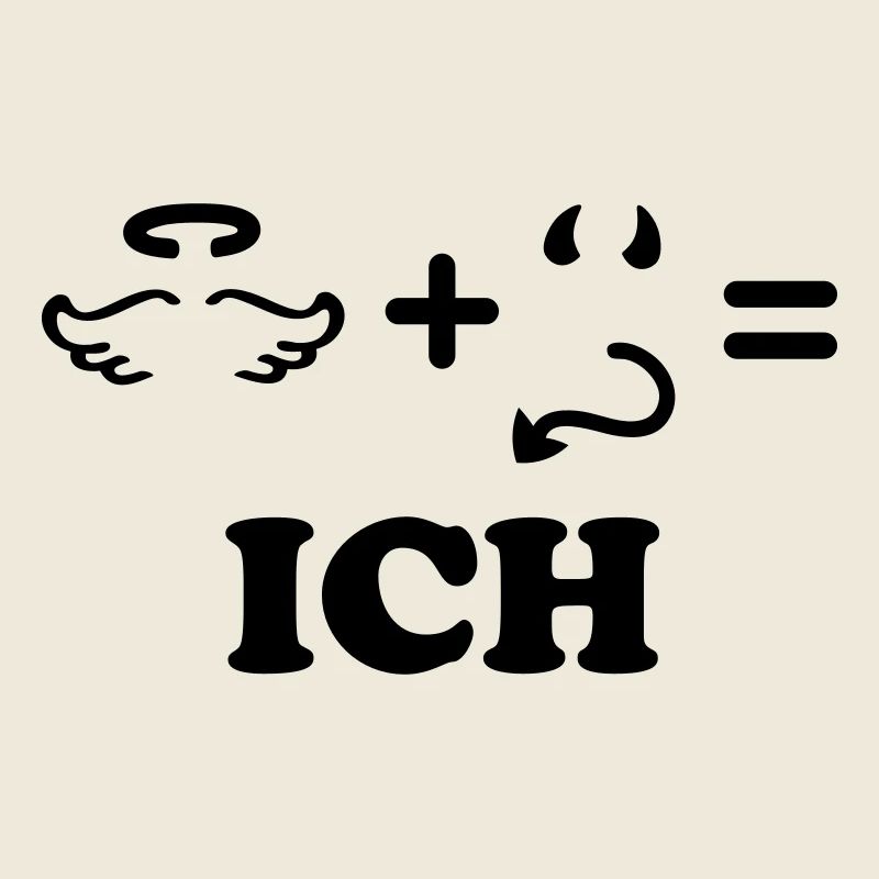 Engel + Teufel = ich - einfarbig