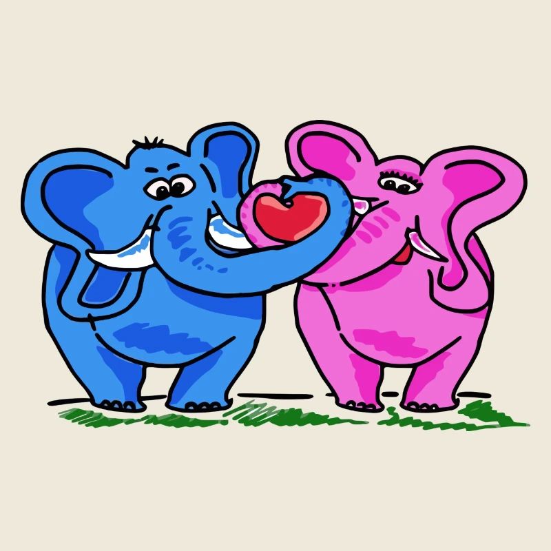 éléphants amoureux