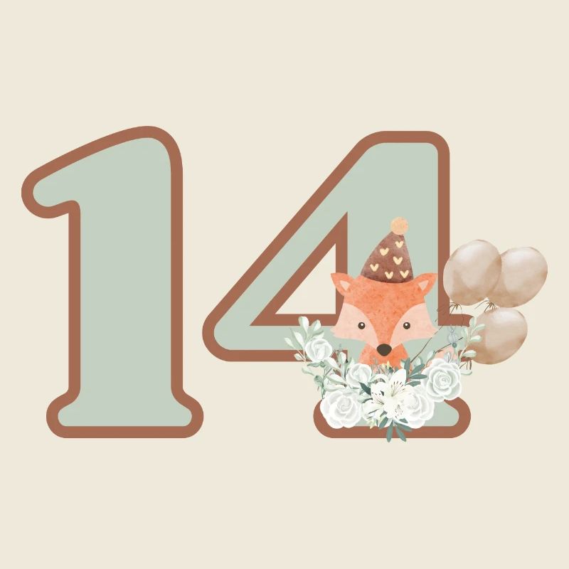 14e anniversaire renard fleurs