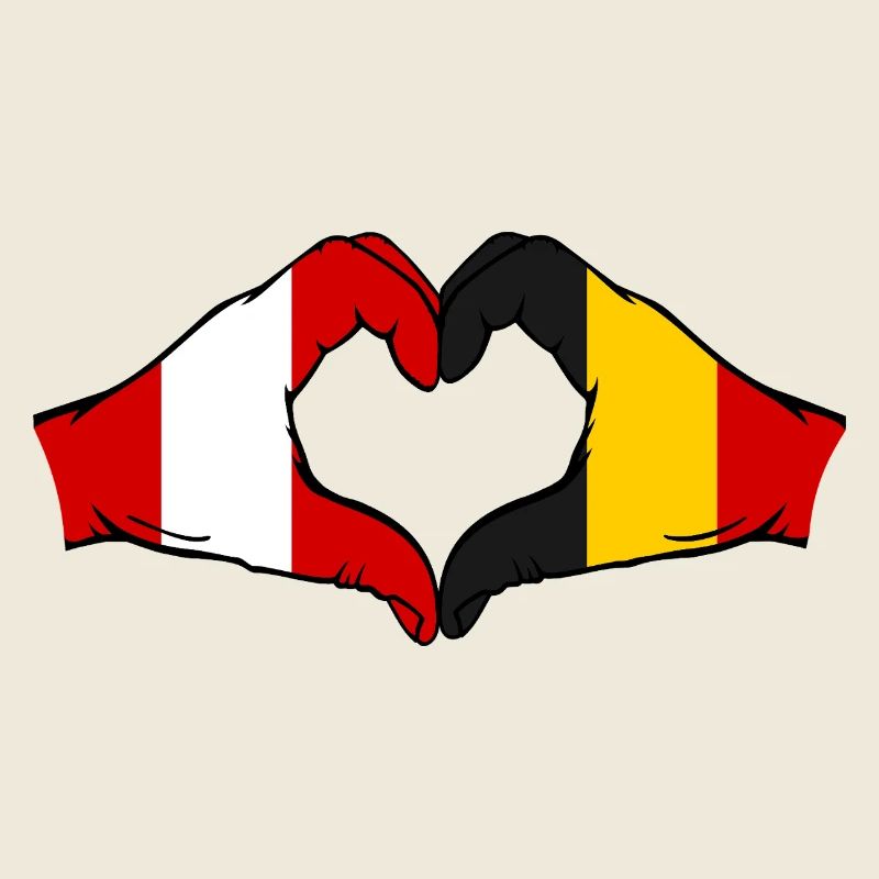 Peru Belgium Hands Heart Shape