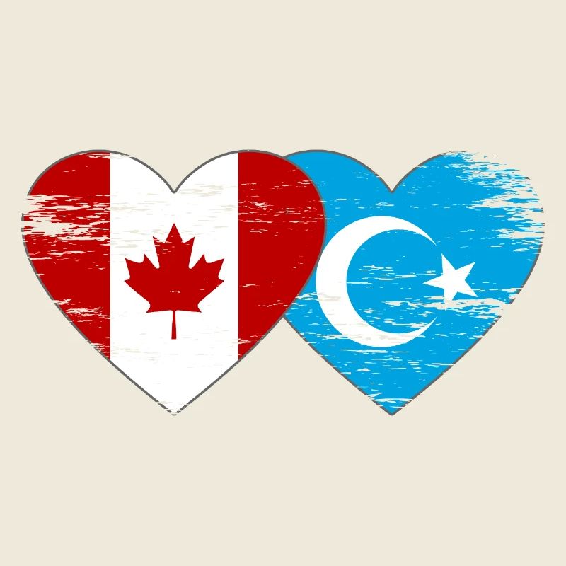 Canada Uyghur flag heart used