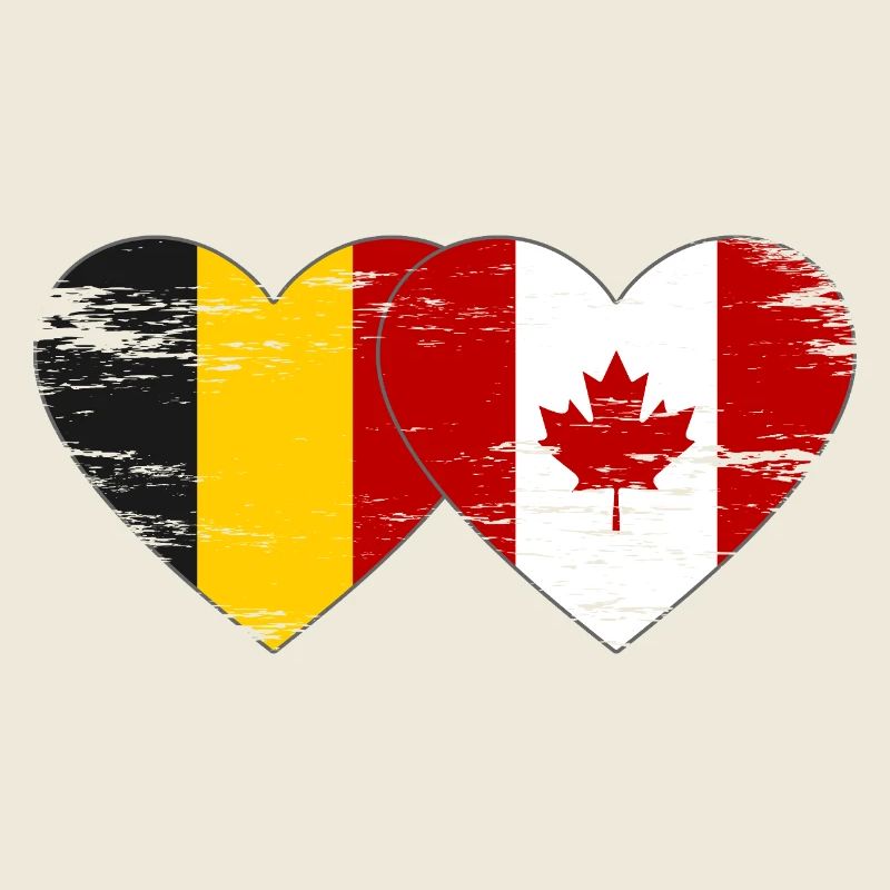 Belgique Canada Drapeau Coeur utilisé