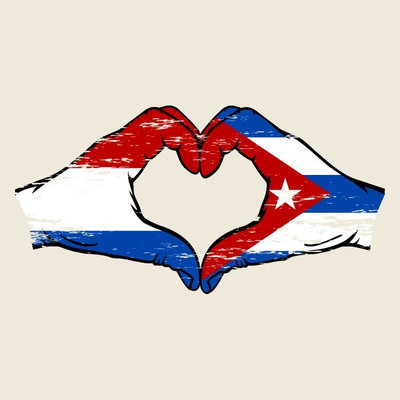 Holland Cuba flag hands heart shape used