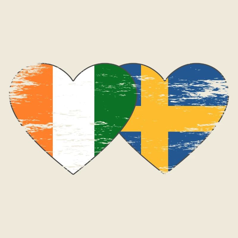 Cœur du drapeau de la Côte d’Ivoire de la Suède utilisé