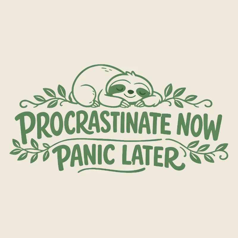 Sloth Saying - Procrastinate Now Gift