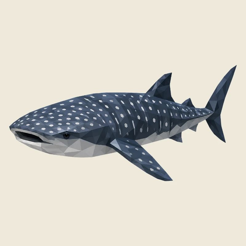 Polygonal Whale Shark – Geometric Art