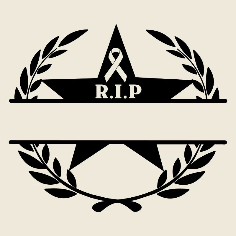 Lorbeerkranz Stern und Schleife RIP