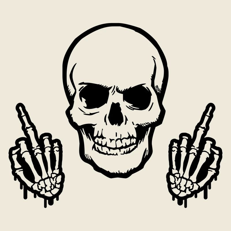skull middlefinger