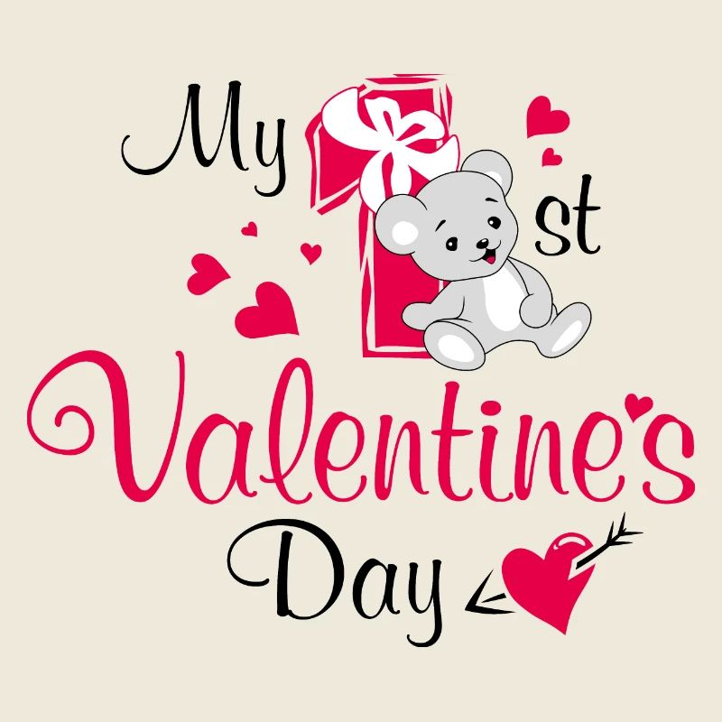 Ma première Saint-Valentin. Design mignon