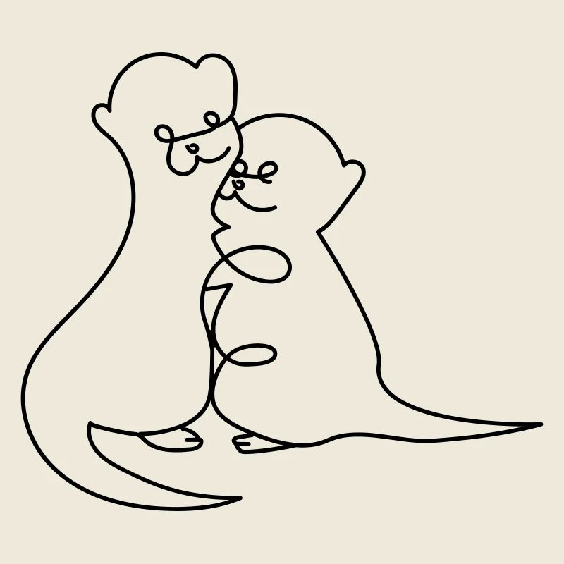 Otter One Line Drawing