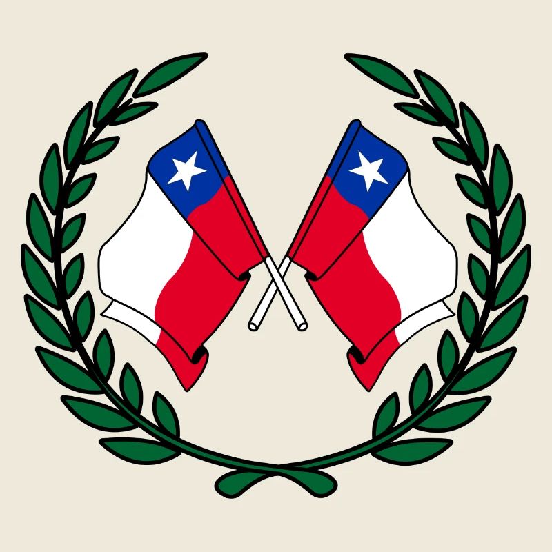 Fahnen Chile im Lorbeerkranz
