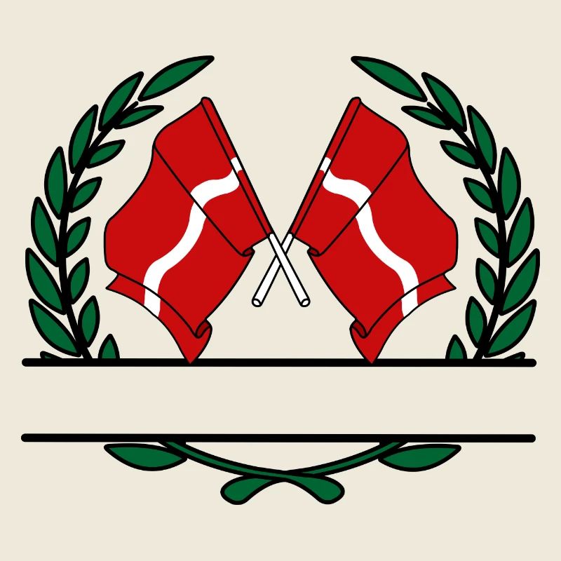 Fahnen Lettland Lorbeerkranz Banner