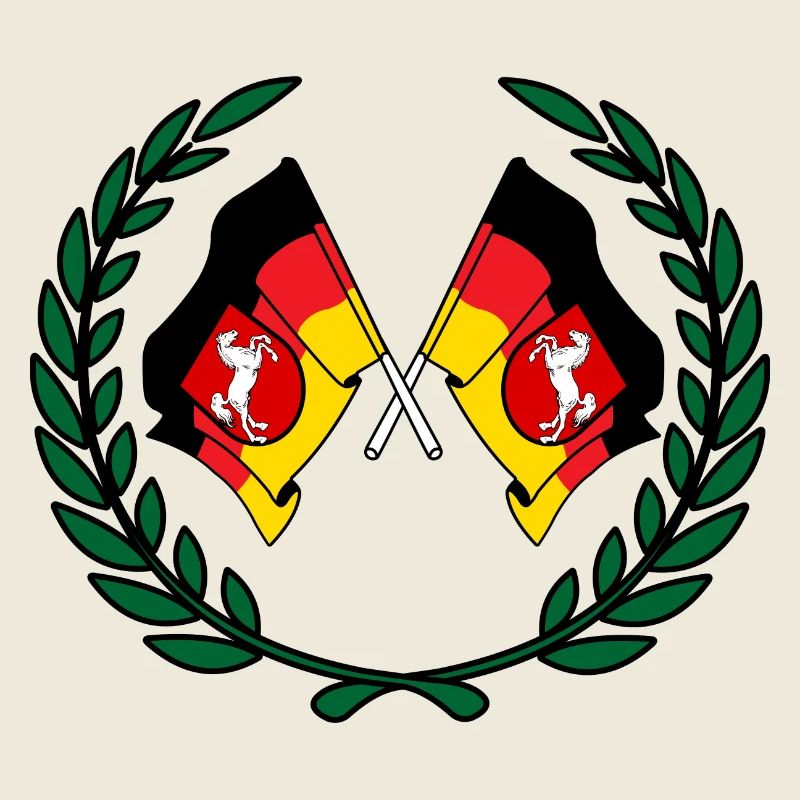 Drapeaux Couronne de laurier de Basse-Saxe