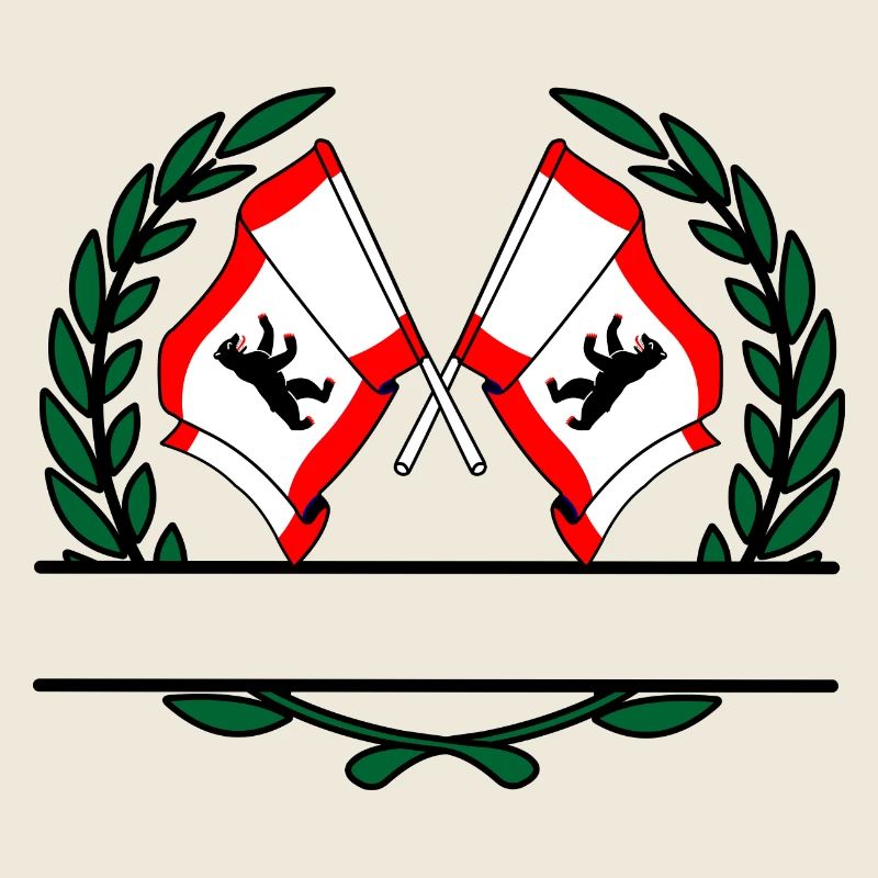 Drapeaux Berlin couronne de laurier bannière