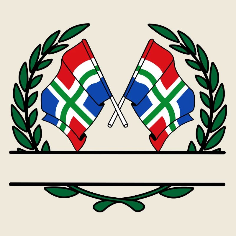 Drapeaux de la province de Groningue, bannière de couronne de laurier