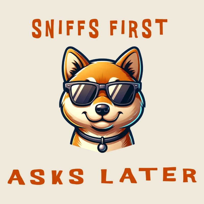 Sniffs first, asks later - cooler Shiba Inu
