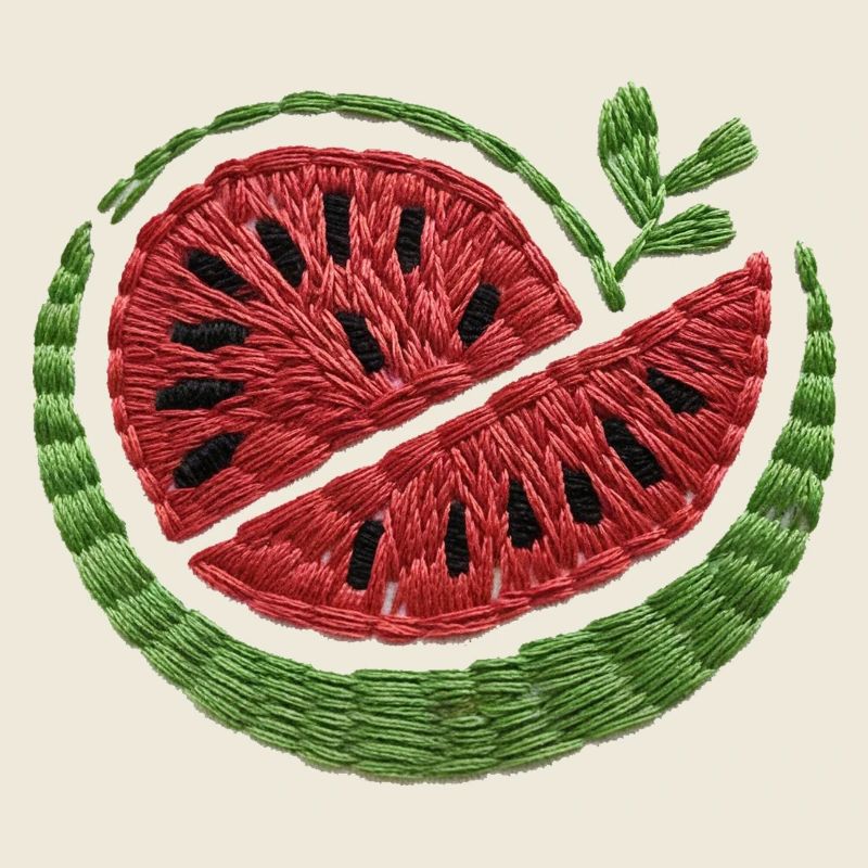 Pastèque brodée