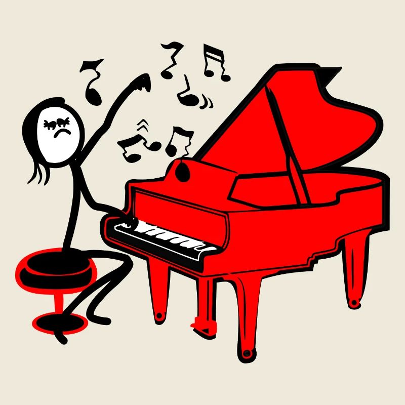 Stickmen Red Piano