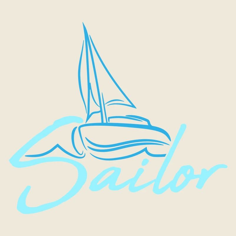 Sailor Text Logo Sail Crew Fun Ship Boat Icon