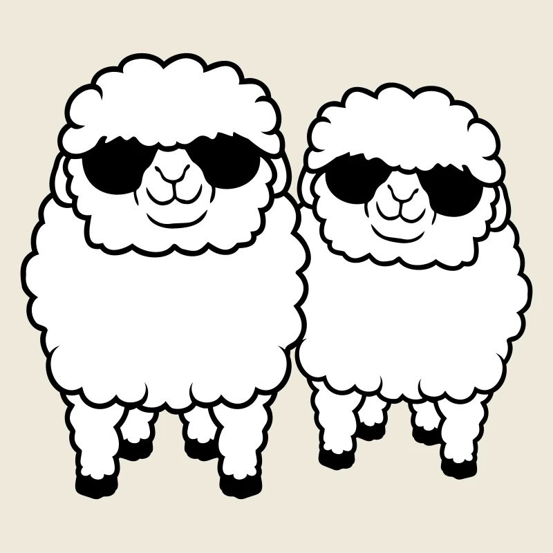 2 Schafe Sonnenbrille Party Schäfchen Team Freunde