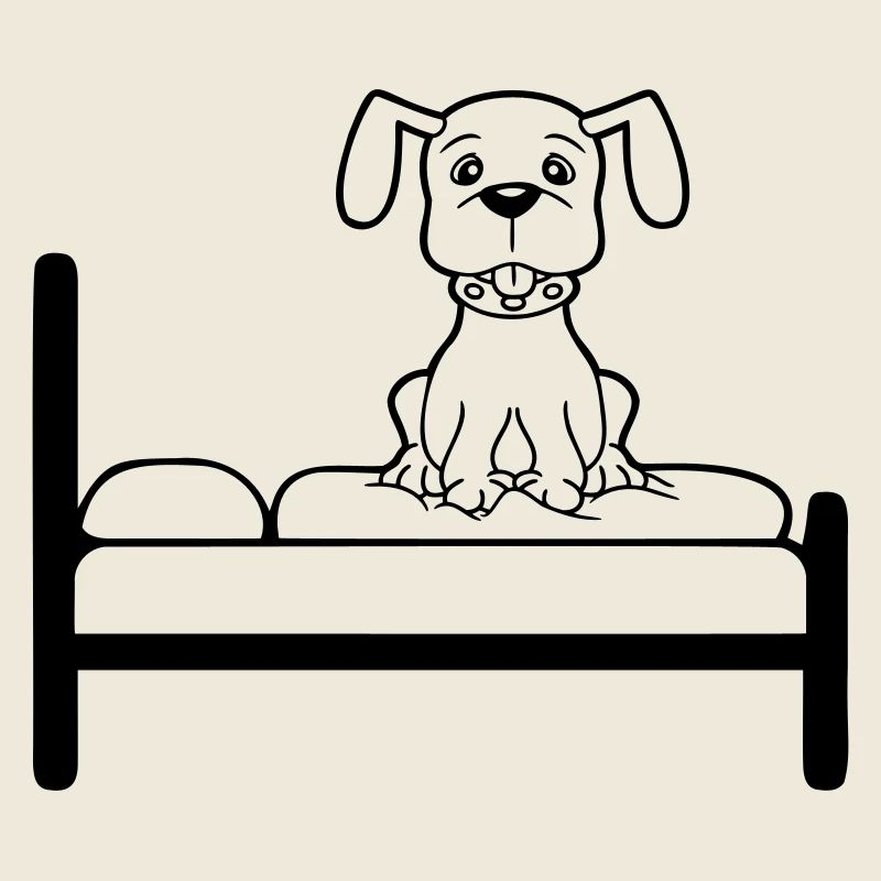 Chien Sur Le Lit Détendu Dormir Chambre Mignon
