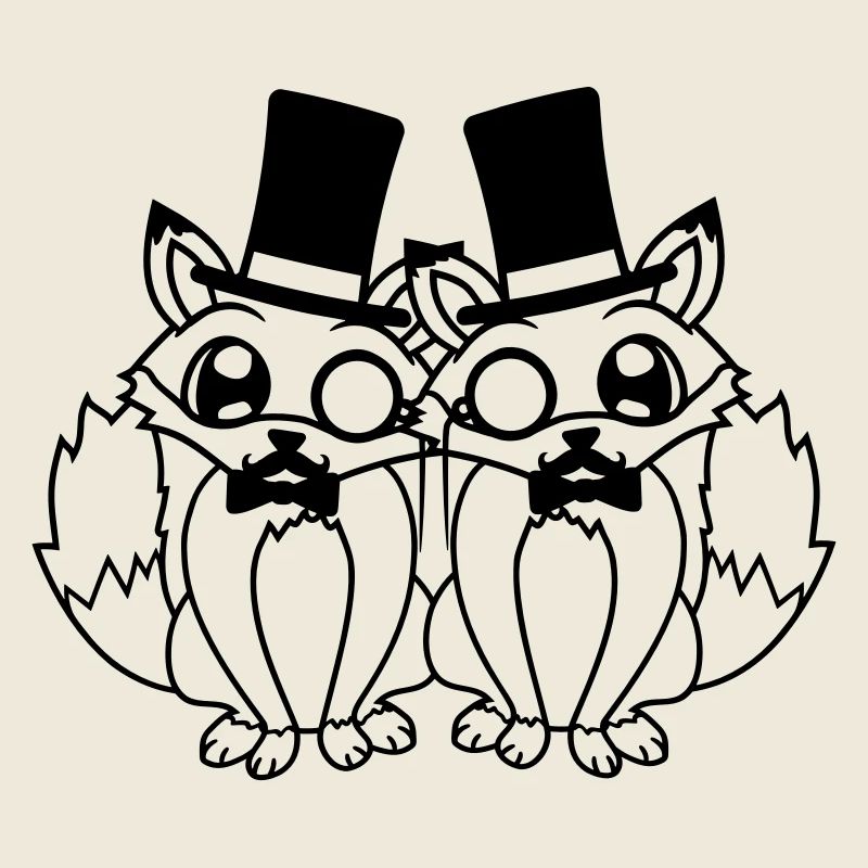 2 Foxes Friends Lunettes Monocle Homme Top Hat