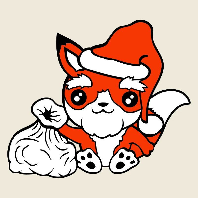 Renard roux Père Noël Cadeau de Noël