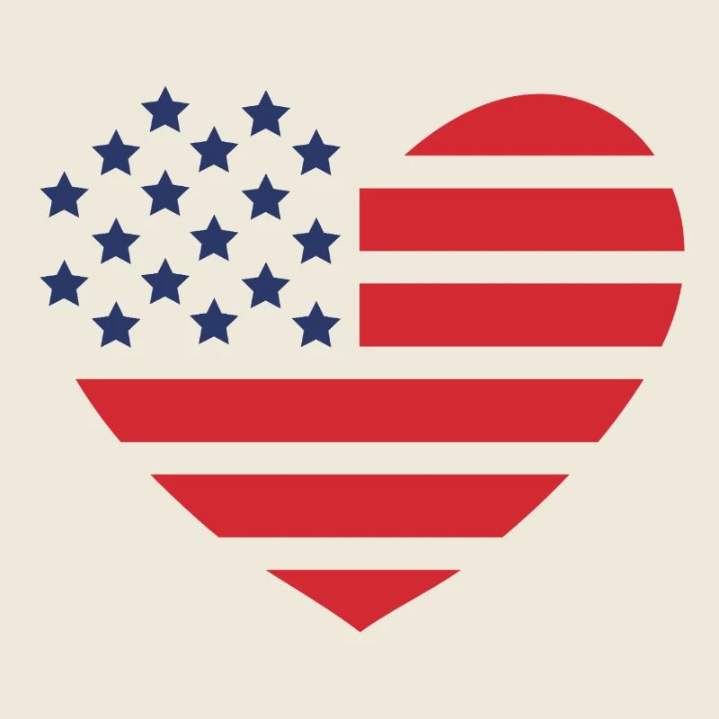 Drapeau des États-Unis en forme de cœur
