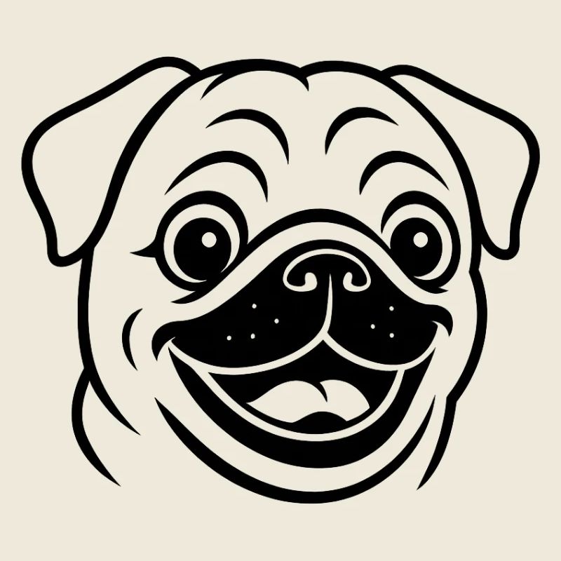 TinyPaws Black & White Edition Mops Style b