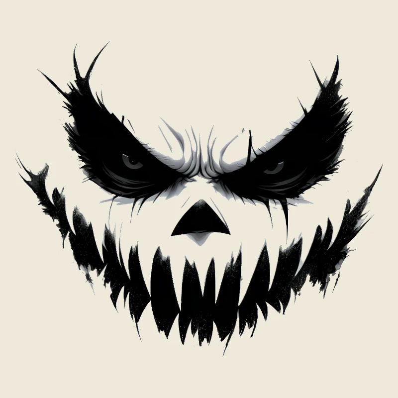 Sourire menaçant Crâne Visage Imprimer