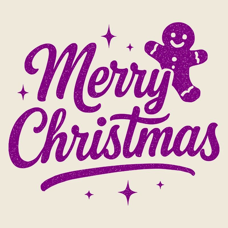 Festive Merry Christmas Pink Gingerbread