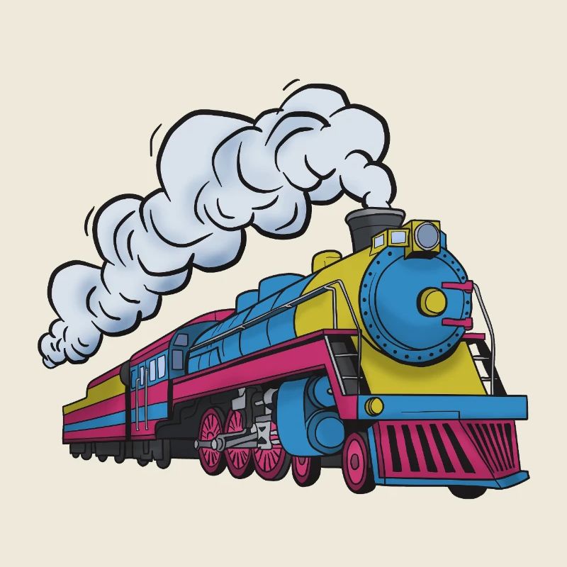 Dampflokomotive Farbexplosion