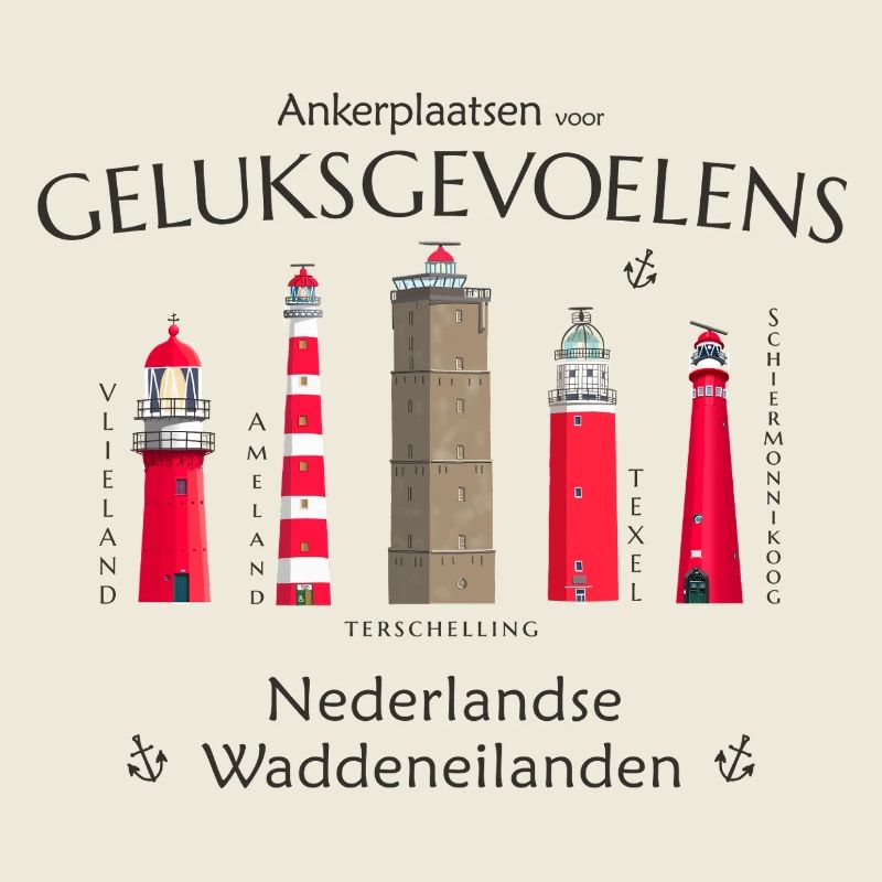 Ameland, Texel, Terschellingen Dessin à la main
